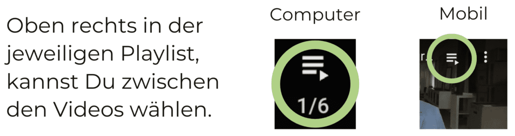 Meditation aus Playlist auswählen